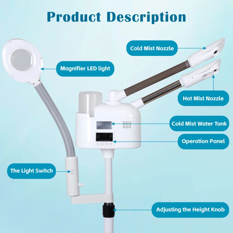 Segawe Professional 3 in 1 Facial Steamer Face Steamer for