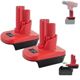YUHDWRE MIL18M12 Battery Adapter for Milwaukee M-18 to M-12, Battery Converter for Milwaukee 18V Battery to 12V Power Tools (2 Pack)
