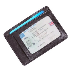 DIODORO Real Leather Men Super Slim Credit Card Holder Wallet Lightweight Design, Full RFID Blocking - Holds up to 7 Cards and Bank Notes - Ideal for Travel