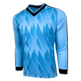 Just 4 Kicks Boy's Goalkeeper Jersey, Elbow Padded Goalie Shirt Campeon Youth Sizes Sky (YM), Medium