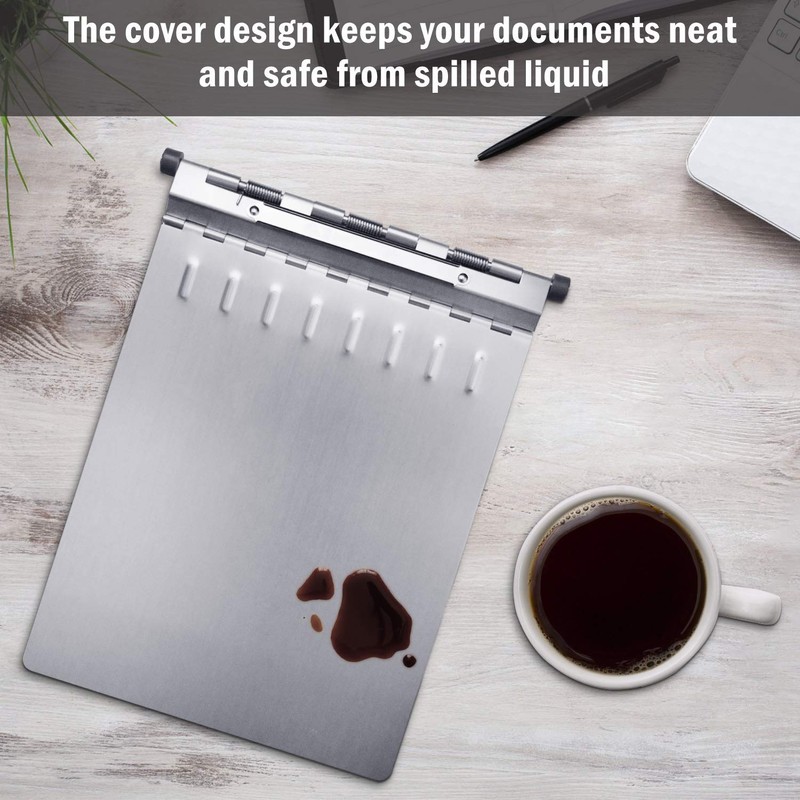 ROCOFF Metal Clipboard, Aluminum Heavy Duty Clipboard with Cover, Rust
