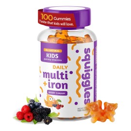 Multivitamínico Diario + Hierro Squiggles para Niños de Frutos Rojos con 100 Gomitas