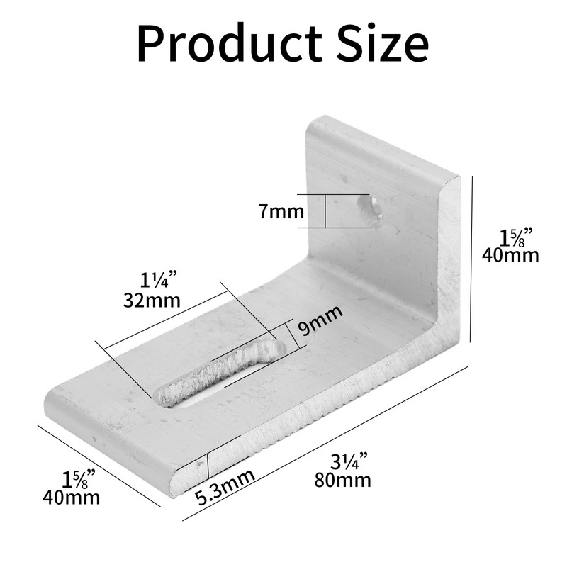 10-Pack Heavy-Duty Aluminum Alloy L-Foot Solar Mounts Photovoltaic Panel Mounting