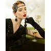 Babeyond® 1920s style leaf locket round beaded headband for women