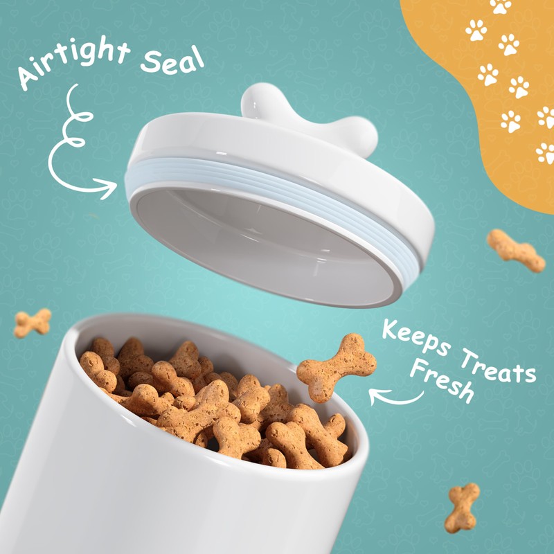 Barnyard Designs Large Dog Treat Container Airtight with Lid, Cute