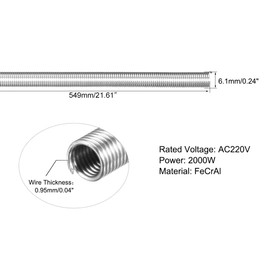 TA-VIGOR 2Pcs AC220V 2000W / AC110V 500W Kiln Furnace Heater Wire, 6.1mm*549mm Heating Element Coil Wire