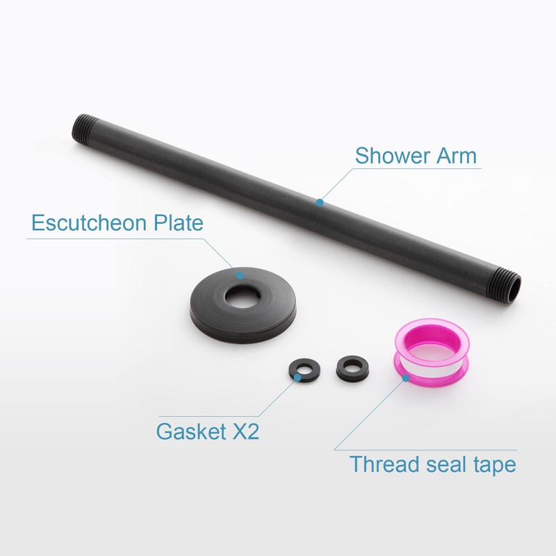OFFO Shower Arm with Flange, 16 in Oil Rubbed Bronze