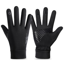 Kfnire Thermal Gloves for Men Women Touch Screen Gloves Windproof Water Resistant Suitable for Outdoor Activities such as Cycling Running Skiing (Black,M)