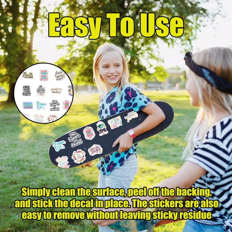 Inspirational Words Stickers, 100 Pcs Positive Motivational Quote Stickers for