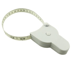 YTgilo White Waist Ruler 1.5 Meter Measuring Triple Ruler Automatic Retractable Body Ruler ABS Fiber Household Body Measuring Soft Leather Ruler with Locking Pin Push Button Sewing Tape Measure