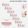 28Pcs Press on Nails Medium, Fake Nails with Designs, Light