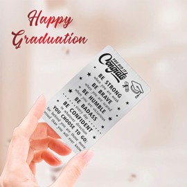 MOQIYXL Funny Small Graduation Card Gifts 2024, Be Confident In Whatever Direction You Choose To Go, Graduate Gifts for Men Women, Unique Engraved Wallet Card