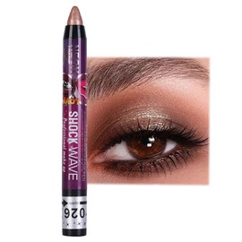 Champagne Gold Shimmer Eyeshadow Stick - Pearlescent Brown Cream Eye Shadow with Bronzer Glitter Pencil Crayon Brightener Pen - High Pigmented Eyeliner for Smooth Makeup Color