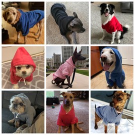 KOOLTAIL - Sudadera con capucha básica para perro, suave y cálida con agujero para correa y bolsillo, chamarra de invierno para perro, ropa para clima frío, sudadera para perros pequeños, medianos y