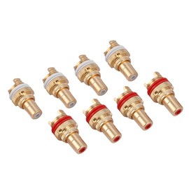 16Pcs Red+White Female Socket Chassis Female Connector Phono Copper Plug Amp HiFi
