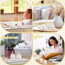 Lemosae 12 Pcs Ramadan Mubarak Scented Soy Candles Lavender Eid Candle Lights Scented Candles Muslim Candles Gift Bulk Glass Jar Candle for Home Islamic Party Favor Happy Eid Festival Decor