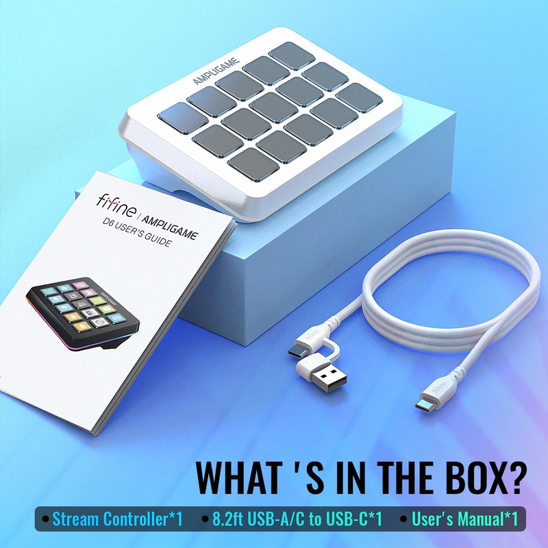 FIFINE AmpliGame Gaming Controller with 15 Shortcuts for OBS Streaming