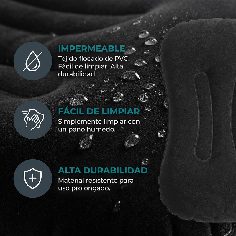 Almohadas de Viaje Inflables, Almohadas Inflables Ultraligeras para Acampar, Almohadas
