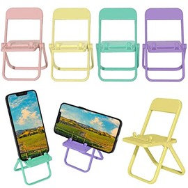 Soporte para teléfono celular, 5 piezas con forma de mini silla, soporte portátil plegable para teléfono celular, soporte universal ajustable multiángulo para viajes al aire libre