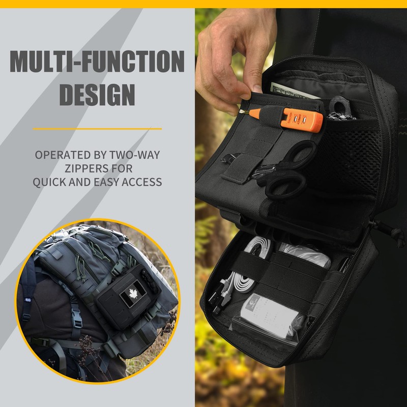 bvya Tactical EDC Utility Pouch, Molle Admin Pouch Horizontal Tool