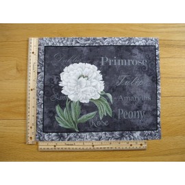 Blank Quilting Flower Show Peony  Cotton Quilt Fabric Block 10" x 12 1/2"