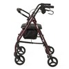 Dr. Dunley: Medline Steel Rollator Walker with Seat, Burgundy –