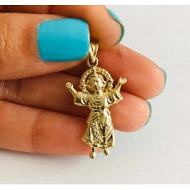 Alex and Elsa 10K Solid Gold Baby Jesus, Divine Child Pendant, 1.25" / 32mm 10K Gold  -G45