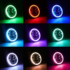 SUNPIE 5-3/4 5.75 Inch RGBW Head light Motorcycle Compatible with Sportster XL883 XL1200 Compatible with Dyna Low Rider Wide/Super Glide