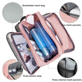 WANDF Toiletry Bag Men's Travel Toiletry Bag Travel Accessories Toiletry Bag Cosmetic Bag Women's Toilet Organiser, Denim Pure Pink