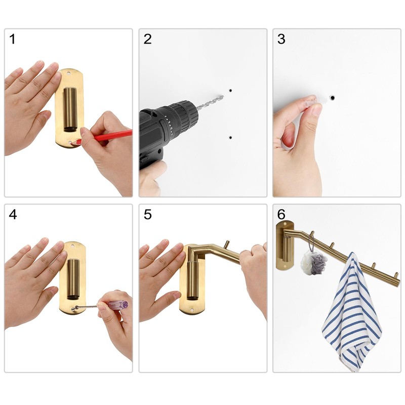 Sumnacon Stainless 2 Pcs Steel Clothes Hanger Rack-Wall Mount Garment