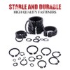 Hilitchi 300-Pcs [15-Size] Alloy Steel External Circlip Snap Retaining Clip