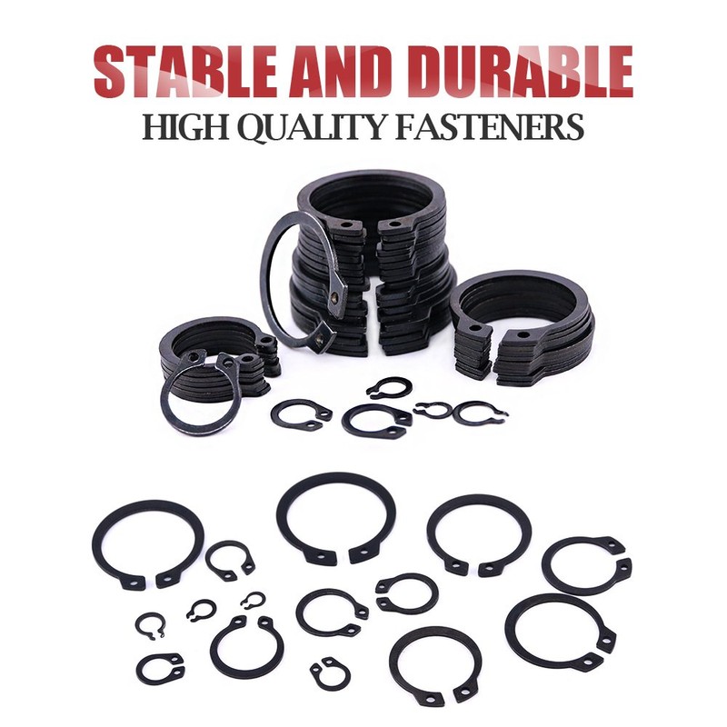 Hilitchi 300-Pcs [15-Size] Alloy Steel External Circlip Snap Retaining Clip