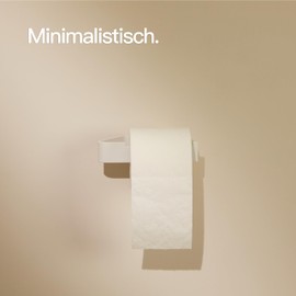 Designfabrik Hamburg Designfabrik Hamburg Toilettenpapierhalter ohne Bohren | Klopapierhalter zum Kleben | Klorollenhalter Bad | WC Rollenhalter selbstklebend | Toilettenpapierhalter Wei? | Modernes Design