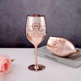 Vintage 1964 Wine Glass - 60th birthday gifts for women - Turning 60 Year Old Birthday Decorations - For Friends, Daughter, Sister Mom