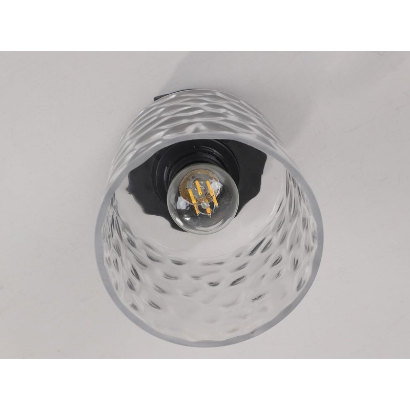 Volcode 12V Hammered Glass Ceiling Light for RV, Flush Mount
