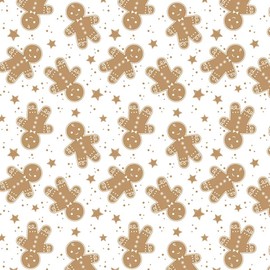 Holiday Gingerbread Pattern Tissue Paper, White and Brown, 20 x 30 Inch Sheets, 12 Count, for Gift Wrapping and Crafts