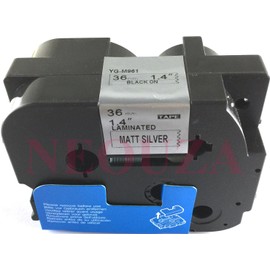 Compatible for brother P-touch TZe Tz Black On Matte Silver label tape 6mm 9mm 12mm 18mm 24mm 36mm all size (TZe-M961 36mm)