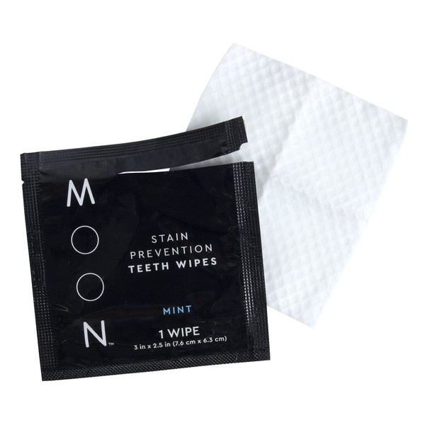 Moon Stain Prevention Teeth Wipes | Whitening + Cleansing Oral Care Wipes - 10 Wipes Per Pack