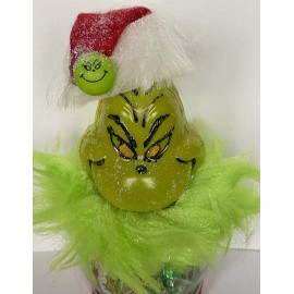 TreasureNTrooveGifts 1 Handmade Grinch Candy Filled Ornament Table Topper 6-7” In Your A Mean One New