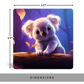 Sunlight Art Baby Koala Suncatcher 11"x11" Window Panel, Sunlit Splendor of This Innocent Baby Koala in a Beautiful Window Display, Similar to Stained Glass Art