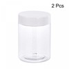 sourcing map Round Plastic Jars with White Screw Top Lid,