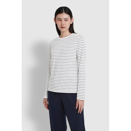 JAJU [JAJU] Women's Smart Cotton Round Neck Long Sleeve Lounge T-shirt_Off White