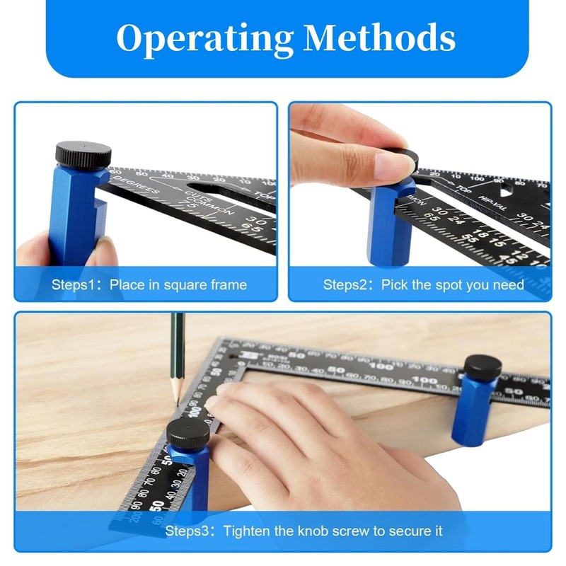 Multi Square Tall Stair Gauge Tool with Holder & Carabiner