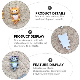 Kisangel 50pcs Mini Cat Charms Resin Kitten Flatback Beads Tiny Animal Embellishments for DIY Jewelry Making Necklace Bracelet Earring Crafts Supplies