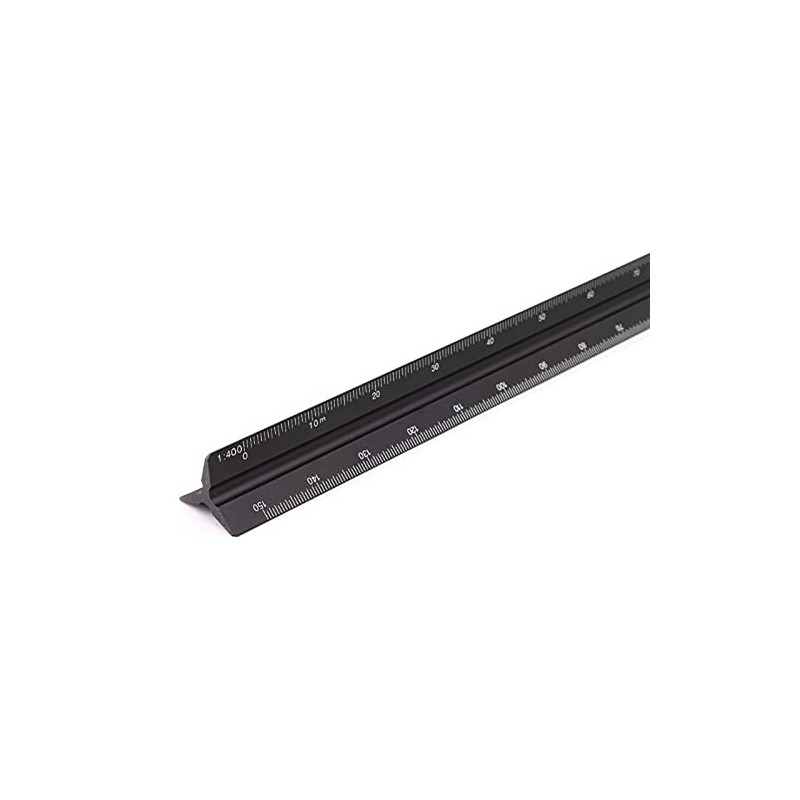 Triangle Scale, 11.8 inches (30 cm), Aluminum Ruler, Drawing (Small)