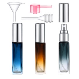 Yikimyfo Perfume Bottles Empty Refillable, 3 Pcs 9ML/0.3oz Travel Size Spray Bottle Portabe Glass Perfume Bottle Fine Mist Perfume Atomizer Leak-proof Fragrance Bottle