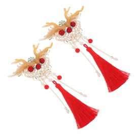 IWOWHERO Elegant Dragon Horn Hair Clip for Girls Set of 2 Chinese Hair Accessories Barrettes for Teens