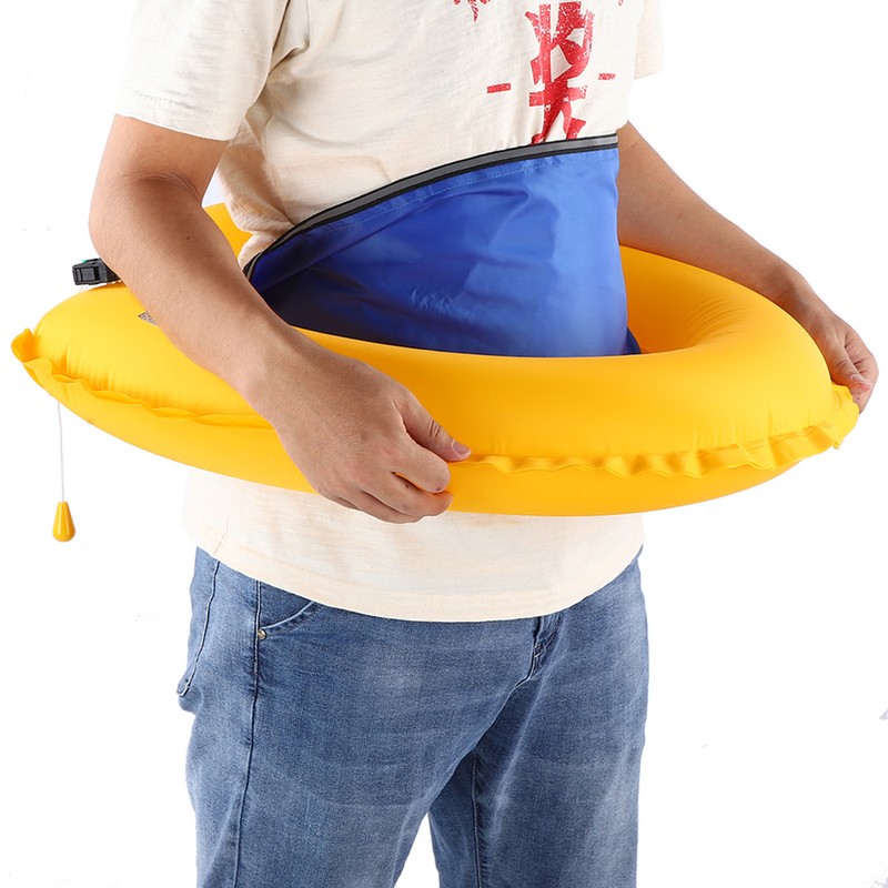 Adjustable Inflatable Life Jacket Belt With Reflective Tapes and Whistle