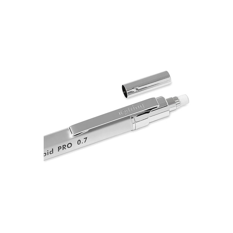 rOtring Rapid Pro Precision Pen 0.7 Silver 1904256 + Eraser