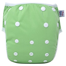 Reusable and Adjustable Baby Swim Nappy in Plain Colours for Boys and Girls (Swimsuits) - Size from Newborn to Toddlers - Eco Friendly (Mint Green)